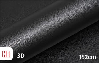 Hexis HX30PG889B Grain Leather Black Gloss wrap vinyl