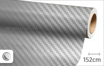 Zilver chroom 3D carbon wrap vinyl